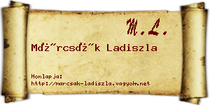 Márcsák Ladiszla névjegykártya